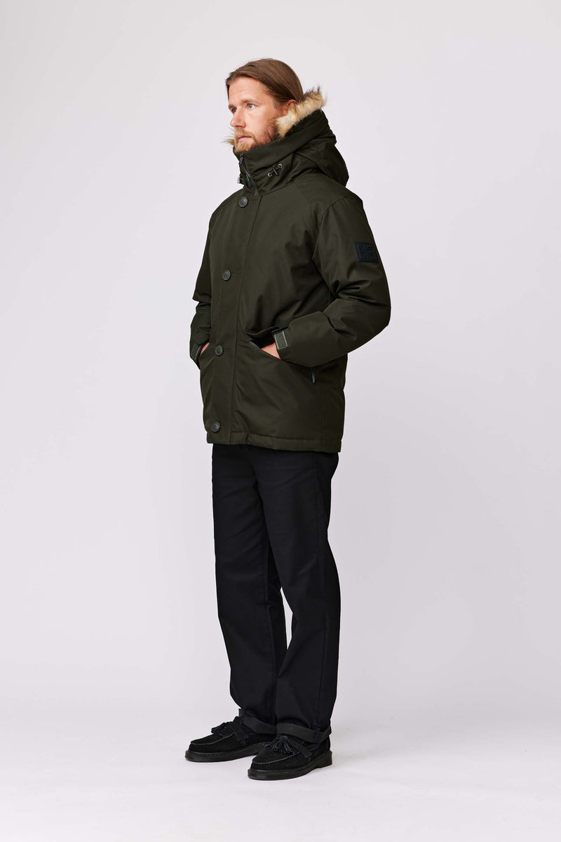 Dark green parka best sale